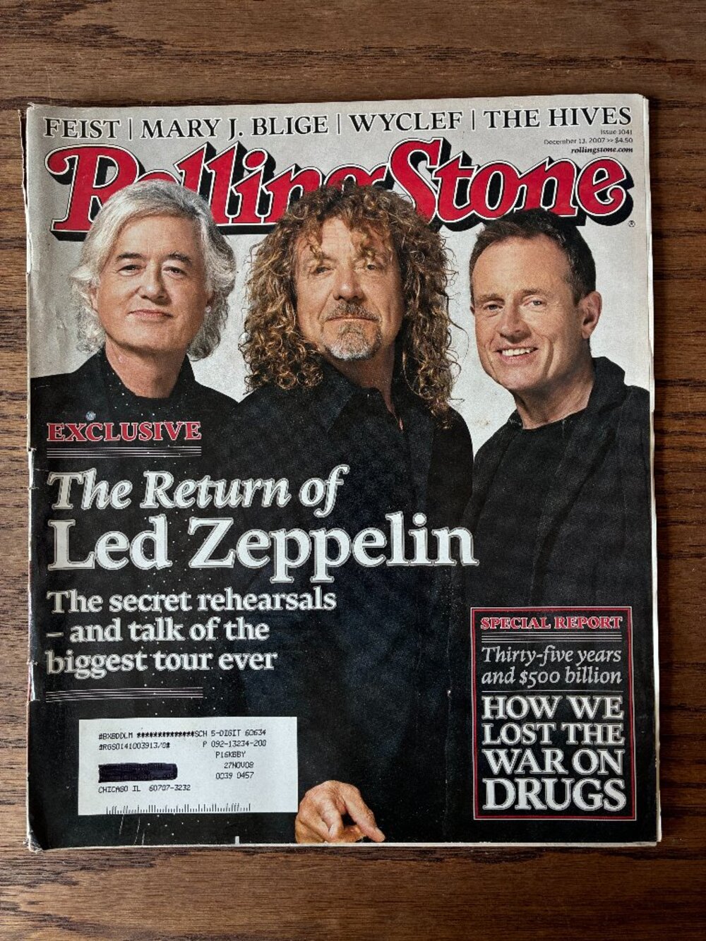 Rolling Stones Magazine Issue# 1041; The Return of Led Zeppelin; Dec. 13, 2007